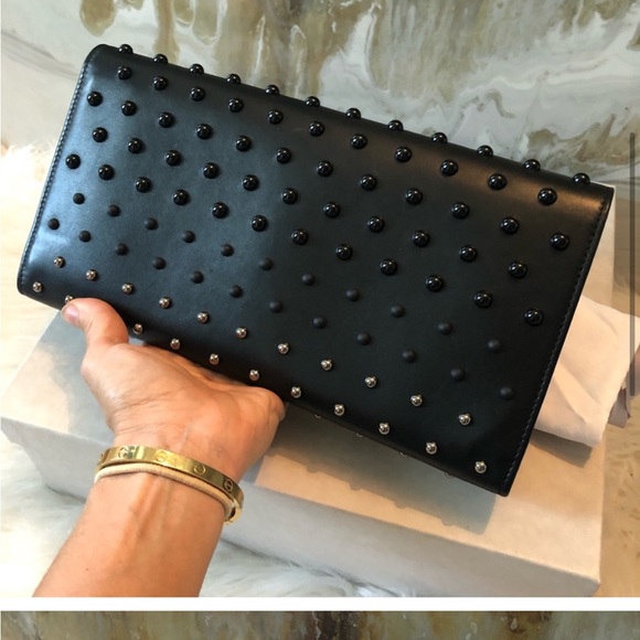 Jimmy Choo Black Multi Studded Milla Clutch Bag, 100% authentic, GORGEOUS! - Picture 5 of 9